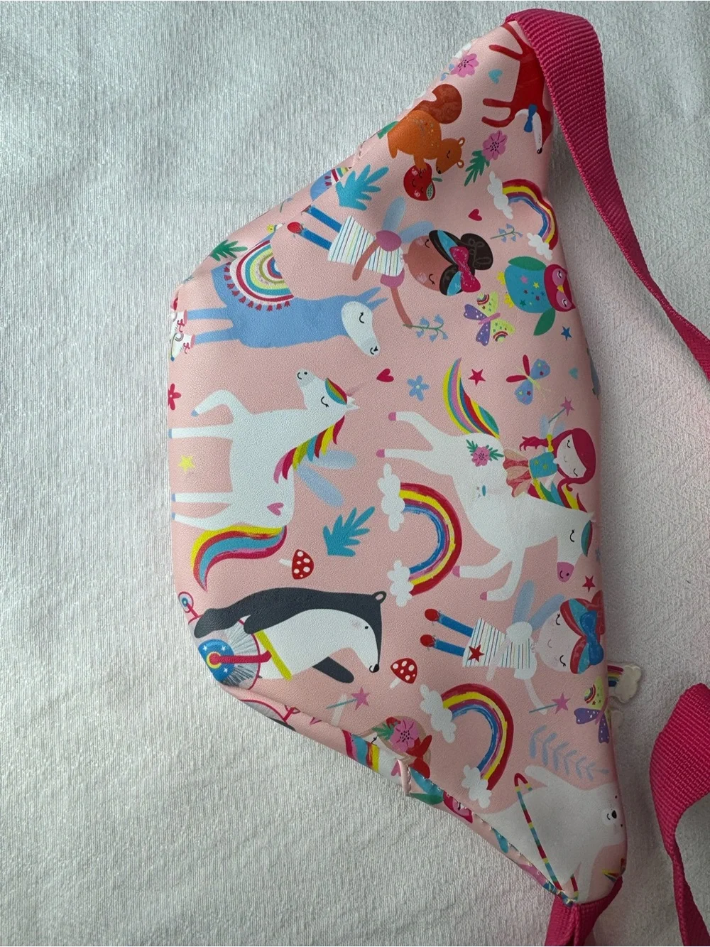 Kids Unicorn Rainbow Fanny Pack - Pink Floss and Rock.